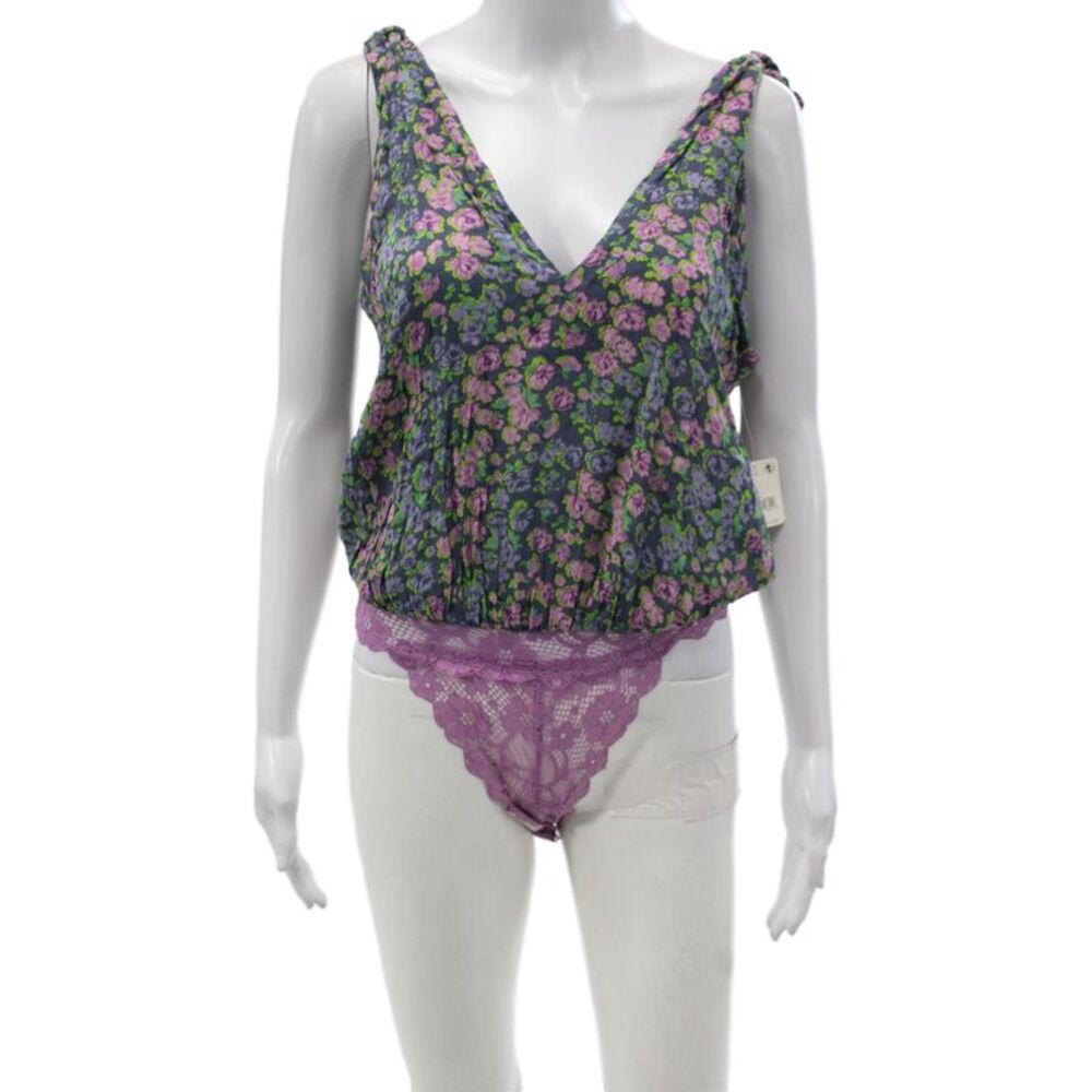 Intimately Free People Women Floral V Neck Sleeveless One Piece Multi Size XS